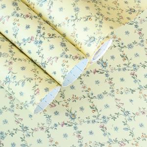 Self Adhesive Yellow Floral Shelf Liner Contact Paper for Dresser Cabinets Walls Backsplash Furniture Decal 17.7x197 Inches