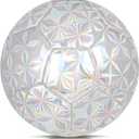 Size 4 Soccer Ball Glitter Pink - Kids Aged 4-6 6-8 8-12 Outdoors Sports Training Ball Recreation Playing Ball Teens Girls Children Youth Back to School Birthday (Silver)