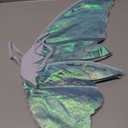 NUVCELKA Fairy Wings for Adults, Butterfly Costume with Lace Gloves, Large Fantasy Wings for Halloween Cosplay (White Light Blue - Organza)