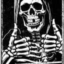 ALKB Death Metal Skeleton Sign - Gothic Halloween Horror Decor for Skull Lovers Gift - 8x12 Inch