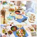 Food Warming Mat for Electric Tray: 24H Full Surface Heat Warmer with 7 Temp Setting Portable - Silicone Heating Buffets Party and Daily Use (Blue)