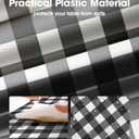 Pureegg Plastic Table Cloth Disposable 10 Pack, 54 x 108 Inch Table Cloths, Party, Picnic, Decorative Gingham Tablecloths, Rectangle, Black and White Checkered Cover, Leakproof & Sturdy, Black Plaid