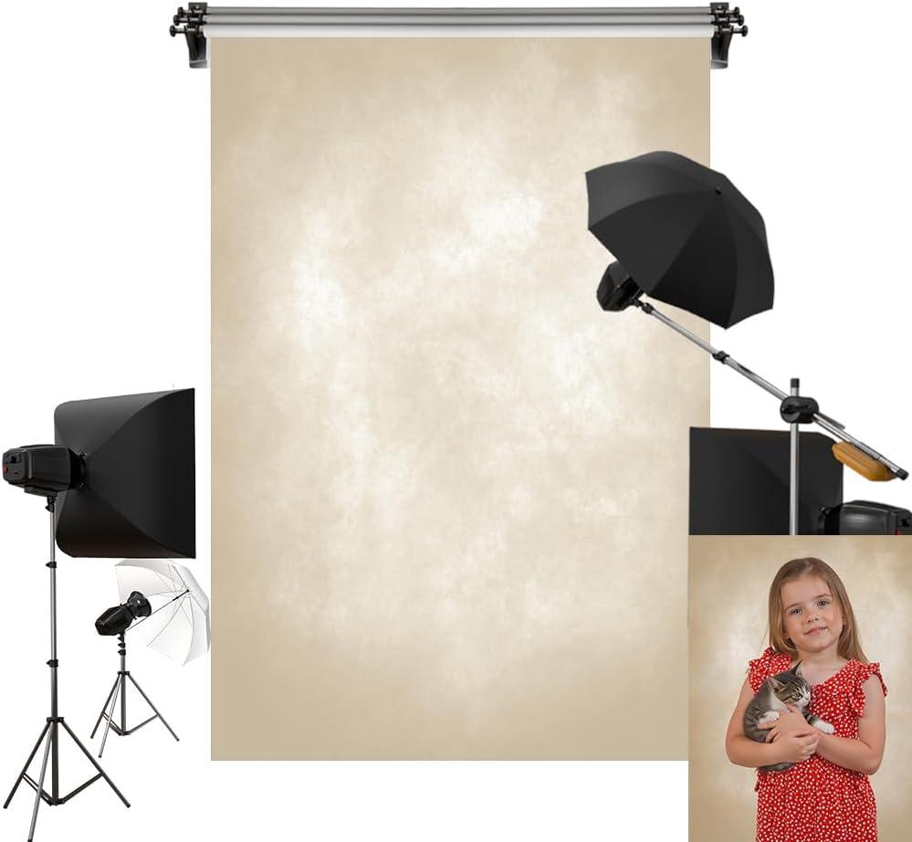 Kate 10x20ft/3x6m Light Yellow Backdrop Cream Abstract Texture Portrait Photography Background Photo Studio Props (Beige)