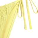 ZAFUL Halter Swimsuits for Women Textured Backless 2 Piece Bathing Suits Cheeky High Cut String Tie Side Bikini Sets (Yellow, L)