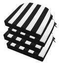 Idee-home Outdoor Chair Cushions Set of 4, Thick 17" x 17" x 3" Outdoor Seat Cushions Patio Furniture Waterproof with Ties, Dining Pads