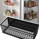 Magnetic Basket Magnetic Fridge Organizer Magnetic Pencil Holder Whiteboard Accessories Home Kitchen Organization (Black-High)