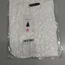 ZESICA Women's Casual Blouse Tops Puff Long Sleeve Button V Neck Hollow Out Eyelet Lace Embroidered Shirt Dressy (White, M)