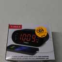 Timex Alarm Clock for Bedroom with FM Radio and 10 Station Presets, Clock Radio with Dual Alarms, USB Charger, Large Display, Sleep Timer, and Snooze  Black (T232B)