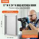 VEVOR BBQ Access Door, 17W x 24H Inch Single Outdoor Kitchen, Stainless Steel Flush Mount, Wall Vertical with Recessed Handle, for BBQ Island, Grilling Station, Outside Cabinet