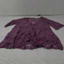 Eomenie Women's Contrast Lace Bathing Suit Cover Up V-Neck Swimsuit Coverups Loose Swimwear Beach Dress Beachwear Purple