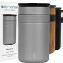 Elemental Artisan Insulated Tumbler, Triple Wall Coffee Travel Mug, Reusable Stainless Steel Coffee Tumbler with Ceramic Lid, Thermal Coffee Cups for Hot (6 Hrs) & Cold (18 Hrs), 12oz - Graphite
