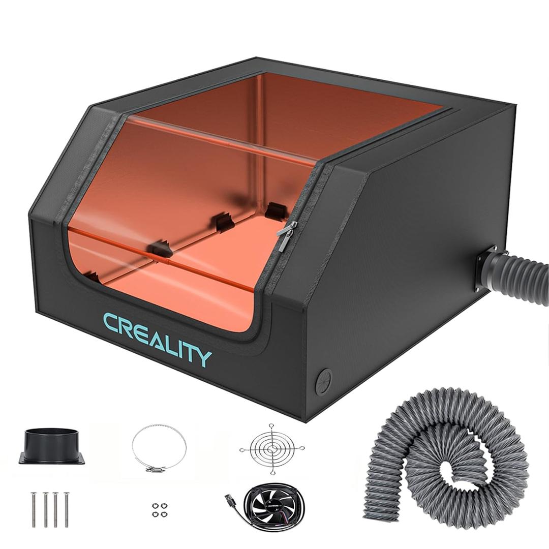 Official Laser Engraver Cover Tent, Fireproof and Dustproof Protective Enclosure with Exhaust Fan and Pipe for Most Laser Cutter, Insulates Against Smoke, Odor and Noise 700x720x400mm