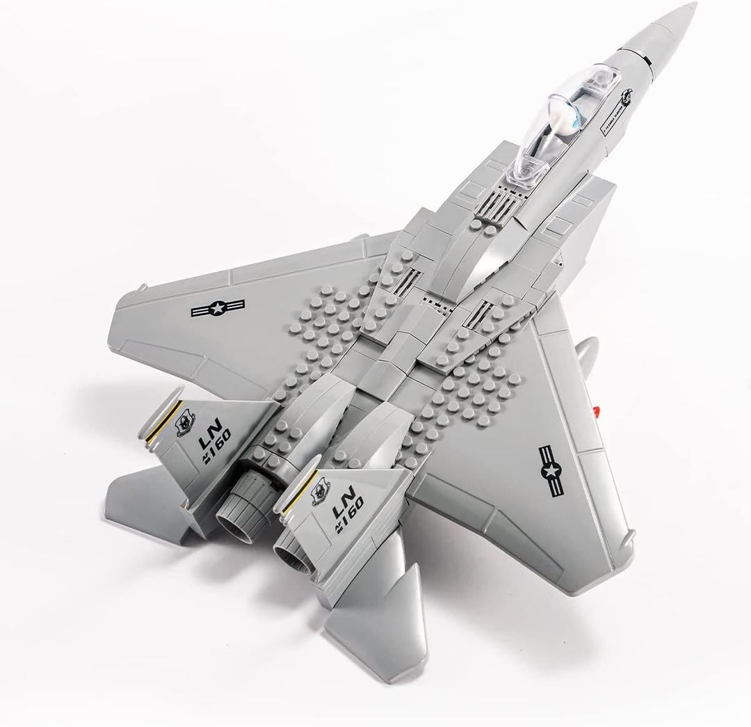 dOvOb Military F-15 Eagle Fighter Jet Building Blocks Set, Army Plane Toys as Gift for Kids or Adult (270 Pieces)