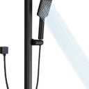 Matte Black Hand Shower with Slide Bar, 3-Function High Pressure Handheld Shower Head with Slide Bar, Stainless Steel Adjustable Height 25" Long Slide Bar Combo Shower Faucet, Wall Mount