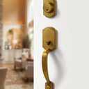 1 Pack Antique Brass Front Door Handle and Deadbolt Set Reversible Lever Entry Handleset with Lock and Key Single Cylinder