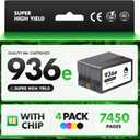 936e Ink Cartridge (with Chip) Combo 4-Pack Replacement for HP 936e 936 Ink Cartridge Compatible for HP OfficeJet Pro 9125e 9135e 9110b 9128e 9130b 9122e Wide Format 9730e Printers