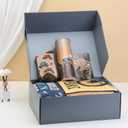 Tinlade 6 Pcs Christmas Mountain Biking Gift Bicycle Cycling Blanket Set for Men Enthusiast Include Bike Blanket 60''x50'' Insulated Tumbler Socks Greeting Card Keychain Box for Men Enthusiast