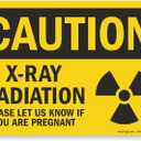 SmartSign - S-8154-PL-10 "Caution - X-Ray Radiation, Please Let Us Know If You Are Pregnant" Sign | 7" x 10" Plastic Black on Yellow