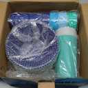 Youngever 18 Piece Plastic Kitchen Dinnerware Set, Plates, Dishes, Bowls, Cups, Service for 6 (Coastal Colors)