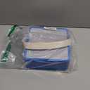 Bins & Things Storage Bin Organizer Box - Toy Storage Case for Building Blocks, Small Dolls and Accessories - Kids Toy Suitcase with Baseplate Lid - Mess-Free Organizer for Travel and Playroom (Blue_white)