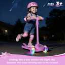 Nattork Kids Scooter for Girls Boys with Light Up Wheels, 3 Adjustable Height Handlebars, Lean-to-Steer Technology, Widen Anti-Slip Deck, 3 Wheel Scooter for kid ages 3-8, Support Riders Up to 110 LBS