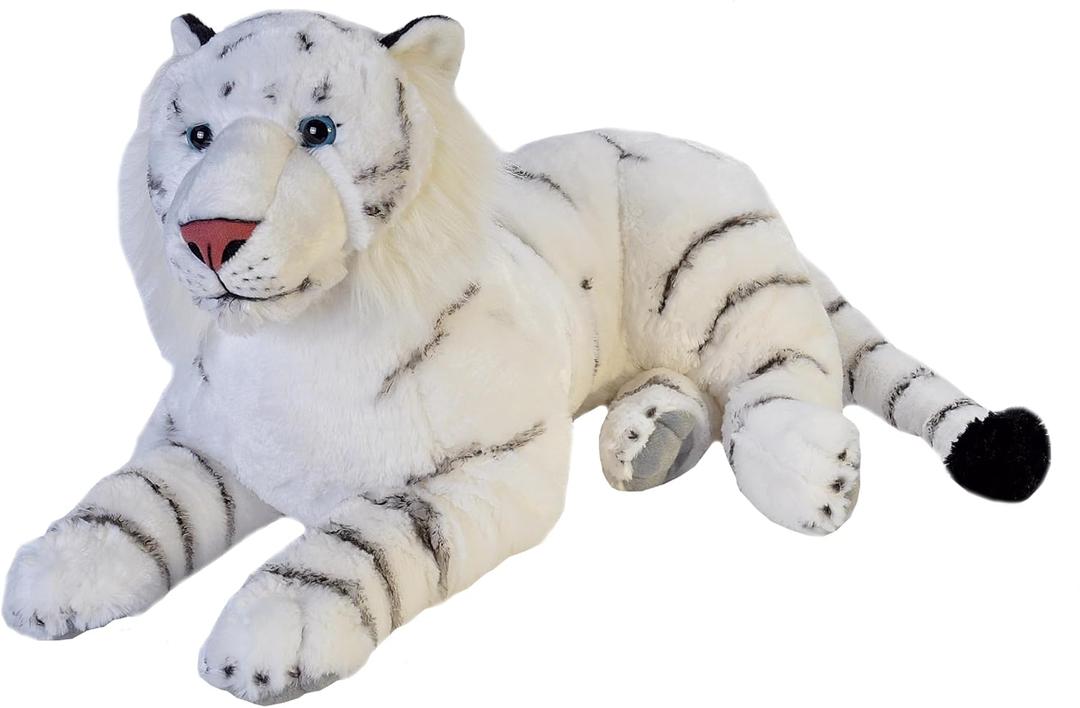 Wild Republic Jumbo White Tiger Plush, Giant Stuffed Animal, Plush Toy, Gifts for Kids, 30 Inches