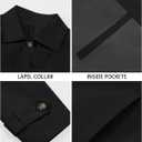 Runcati Mens Trench Coat Single Breasted Slim Fit Mid Long Jackets Casual Fall Windbreaker Overcoat (X-Large, Black)