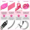 LED Lighted Reflective Dog Collar for Night Safety, USB Rechargeable, Glow Collar for Dogs, Waterproof, Adjustable Flashing (Pink, Small)