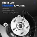 Front Left Steering Knuckle & Wheel Bearing Hub Assembly Fit for Honda CR-V CRV 2007 2008 2009, 2.4L Truck, Replace for 51216SWAA00, 45255STKA00, 44600SJKJ00, Driver Side