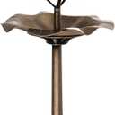 Outsunny 3-in-1 Garden Bird Bath Bowl Pedastal with Bird Feeder, Large Water Basin, & Underneath Flower Planter (Antique Gold (Bronze))