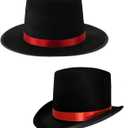 Kids Chocolate Factory Owner Costume Boys Classic Comedy Cosplay 4 Pcs Set for Halloween 3-12y (5-6years, Red)