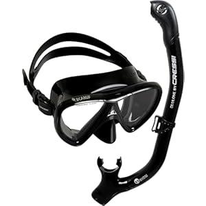 Cressi Adult Snorkeling Kit, Mask & Snorkel - Quality Equipment for Discovering the Underwater World | Ikarus & Orion: Designed in Italy (Black/Blue)