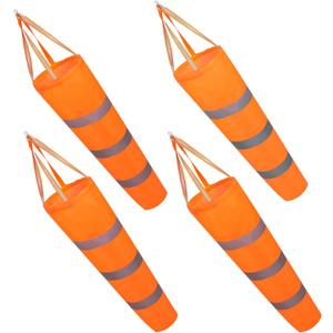 4 Pcs Airport Windsocks Measurement Sock Bag with Reflective Belt Oxford Fabric Ripstop Wind Sock Wind Direction Indicator Windsocks Outdoor Aviation Flag for Airport Farm(31.5 Inch)