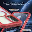 for Samsung Galaxy A36 5G Case, [Transparent & Holster Series] Belt Clip Full Body Shockproof Protective Cell Phone Cover with 2 Pack Tempered Glass Screen Protector (Red/Clear)