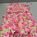 Womens Summer Floral Spaghetti Strap Backless Low Cut Smocked Milkmaid Flowy Beach Sundresses (Medium)