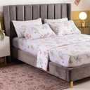 QSH 100% Egyptian Cotton Floral Pillow Cases Standard Size Set of 2, Butterfly Flowers Print Pattern Bedding Pillow Shams Standard Size, Envelope Closure Standard Pillows Covers (20"x26")