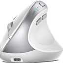 Nulea MD280 Ergonomic Vertical Wireless Mouse - Bluetooth & 2.4G Dual Mode, 4 Adjustable DPI 800/1200/1600/2400, Rechargeable, Silent Clicks, No Lag, 6 Buttons - Perfect for Laptop, Desktop White