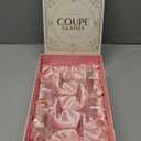 Vintage Art Deco Coupe Glasses | Set of 4 | 7 oz Classic Cocktail Glassware for Champagne, Martini, Manhattan, Cosmopolitan, Sidecar | Crystal Speakeasy Style Saucer Goblets with Stems