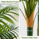 6ft Tall Golden Cane Artificial Tree Palm Outdoor, Large Artificial Plants Outdoor Faux Palm Tree with 3 Textured Trunks, Fake Tree for Indoor Outdoor Office Living Room Outside Patio