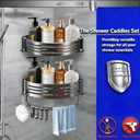 Suction Cup Shower Caddy - No Drilling Removable, Corner Shower Shelves - Aluminum Rustproof, Corner Shower Caddy with Towel Bar & Hooks for Bathroom Organizer (2-Pack Gunmetal Gray)