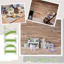 Flutesan 12 Pcs Miniature Dollhouse Wallpaper and Flooring Peel and Stick Mini DIY Self Adhesive Dollhouse Accessories 8.27 x 11.69 Inch (Natural Style)