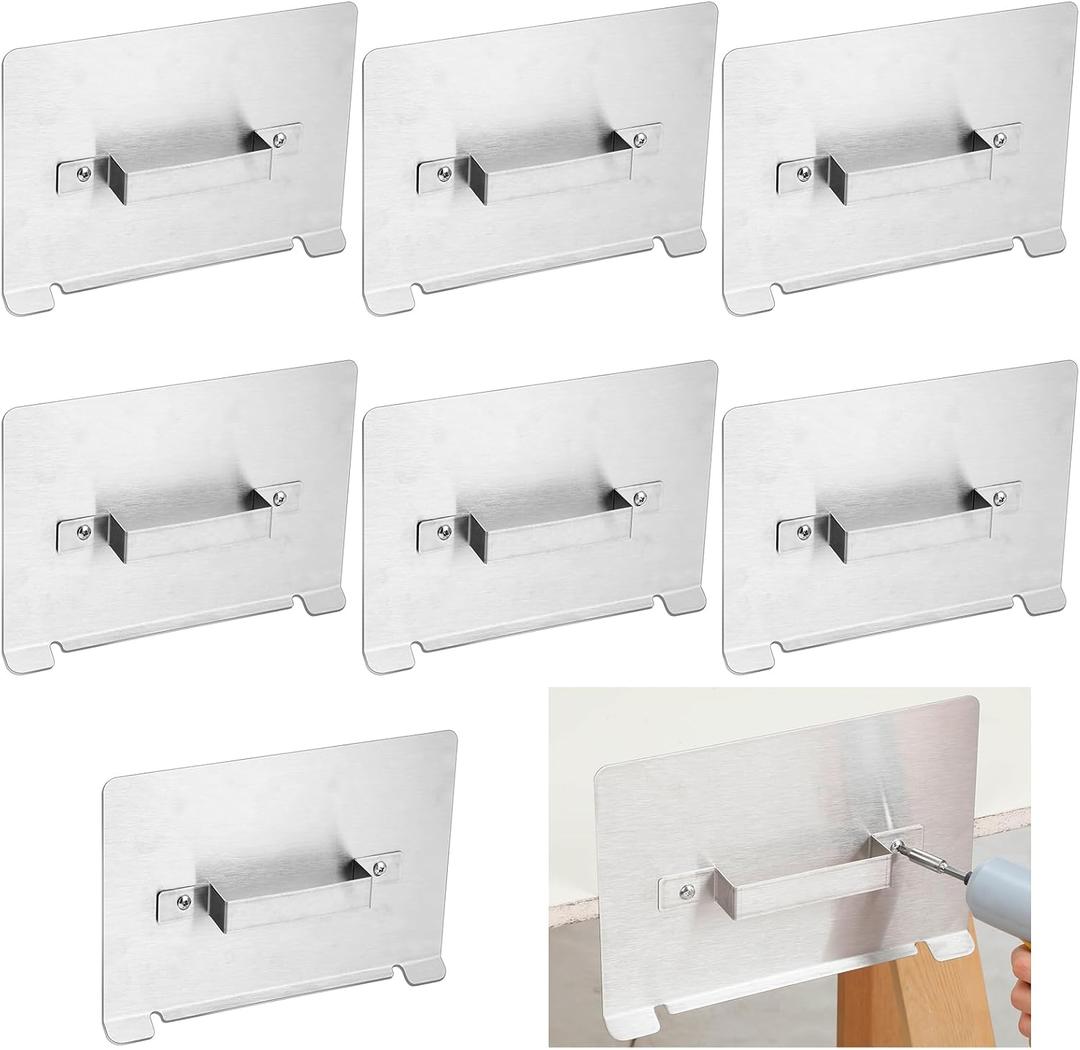 Shimeyao 8 Pcs Stainless Steel Door Painting Stands 11 x 8 Inch Metal Paint Racks for Door Stacking Fliping Painting Drying Interior or Exterior Doors Kitchen Cabinet (Stainless Steel Color)