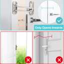 Door Lock Latch for Home Security - 2 Swing Bar Door Guard for Front and Inside Door, Safety Childproof Reinforcement Door Stopper for Kids Home Hotel Apartment, Thicken Aluminium Alloy Satin Nickel