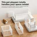 23.6" H Plastic Pet Playpen with Lockable Wide Door, 7 Panels Expandable Pet Fence with Portable Indoor/Outdoor, Easy Setup & Clean for Pets up to 22lbs or Baby (White)
