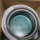 Honeydak Speckled Ceramic Salt Cellar with Lid and Wooden Spoon, Rustic Farmhouse Salt Pepper Cellar Holder for Valentines Day,Housewarming Gift, Heavyweight Spices Jar(Green,1 Set)