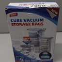 TAILI 6 Pack Vacuum Storage Bags, Cube Space Saver Bags Combo (3 Jumbo +3 Medium), Vacuum Seal Bags for Bedding, Clothing, Comforters, Blankets, Closet Organizer and Storage (Cream)