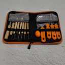 Elmchee Halloween Pumpkin Carving Tools, Jack-O-Lanterns 13 Piece Professional pumpkin cutting carving supplies tools Kit stainless steel lengthening and thickening with Handbag