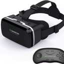 VR Headset with Remote Controller,3D Glasses Virtual Reality Headset for VR Games & 3D Movies, VR Headset for iPhone & Android Phone,VR Glasses Suitable for Kids and Adults