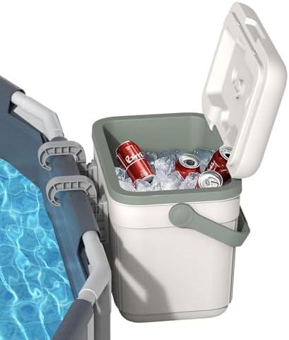 Truwild Pool Cooler, Insulated Hard Cooler 11 QT for Above-Ground Pools, Portable Ice Chest with Handle for Soft-Sided Oasis Backyard Swimming Pool, Poolside Cooler for Beach, SPA & Outdoor Parties