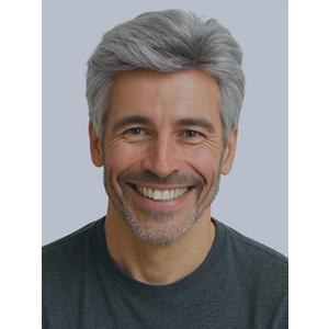 DARLIN HAIR Grey Men's Wig,Old Man Wig Side Part Heat Resistant Natural Layered Synthetic Wigs for Male Guy Daily Use, Cosplay, Halloween, and Costume Party (Silver Gray)